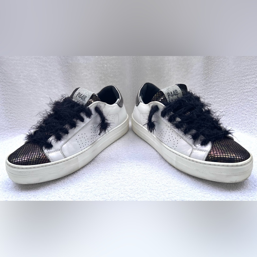 P448 Thea Platform Leather Sneakers - Turan - Sz EU 39 / US 8.5 - Picture 5 of 14